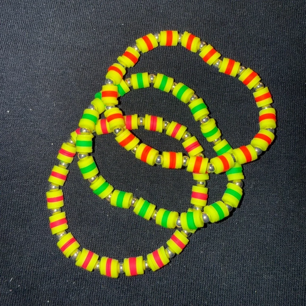 🐠 Fashion Jewelry Neon Beaded Bracelet Set